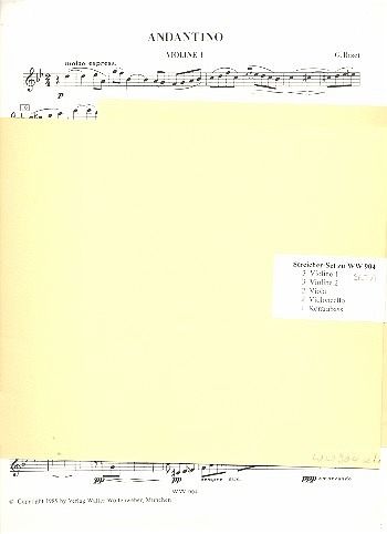 Andantino für Streichorchester (Streichquartett) Stimmenset (3-3-2-2-1)