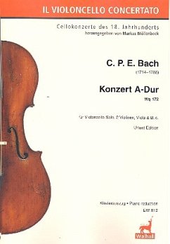 Konzert A-Dur Wq172 für Violoncello solo, 2 Violinen, Viola und Bc für Violoncello und Klavier