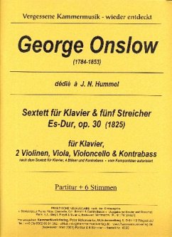 Cover Sextett Es-Dur op.30 für 2 Violinen, Viola, Violoncello, Kontrabass und Klavier Partitur und Stimmen