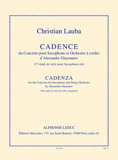 Cover Cadence du concerto pour saxophone et orchestre ŕ cordes d'A. Glasunow