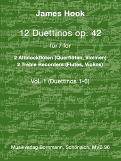 Cover 12 Duettinos op.42 Band 1 (Nr.1-6) für 2 Altblockflöten (Flöten, Violinen) Spielpartitur