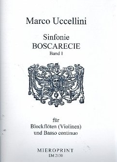 Cover Sinfonie boscarecie op.8 Band 1 (Nr.1-19) für 1-3 Blockflöten (Violinen) und Bc Partitur und Stimmen (Bc ausgesetzt)