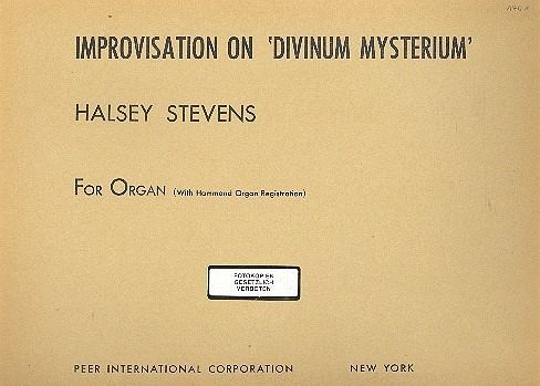 Improvisation on Divinum mysterium for organ with Hammond organ registration Improvisation on Divinum mysterium for organ with Hammond organ registration