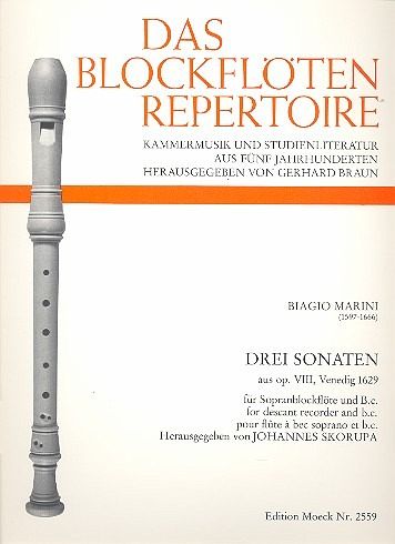 3 Sonaten aus op.8 Venedig 1629 für Sopranblockflöte und Bc