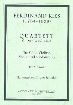 Cover Quartett G-Dur WoO35,2 für Flöte und Streichtrio Partitur und Stimmen