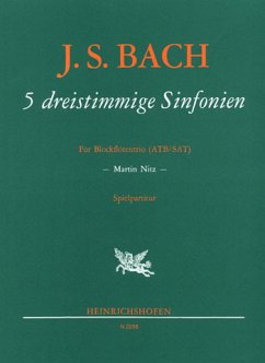 Cover 5 dreistimmige Sinfonien für Blockflötentrio (ATB/SAT) Spielpartitur