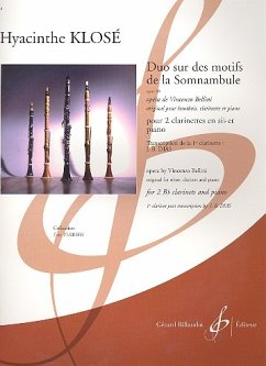 Cover Duo sur des motifs de La somnambule de Bellini op.20 pour 2 clarinettes et piano parties