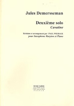 Cover Deuxieme Solo - Cavatine pour saxophone baritone et piano