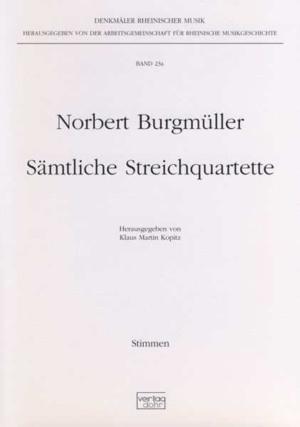 Sämtliche Streichquartette Stimmen Sämtliche Streichquartette Stimmen