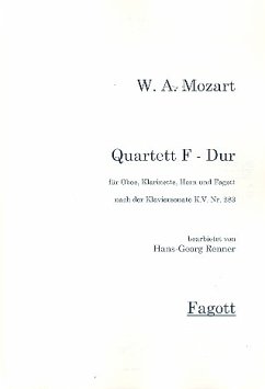 Cover Quartett F-Dur nach KV283 für Oboe, Klarinette, Horn und Fagott Stimmen