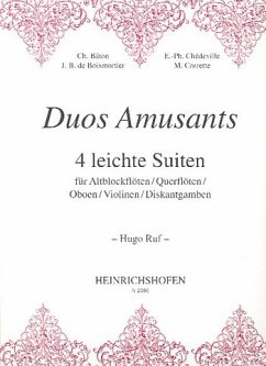 Cover Duos amusants 4 leichte Suiten für 2 Melodieinstrumente, Spielpartitur (Altblockflöten, Flöten, Oboen, Violinen, Diskantgamben)