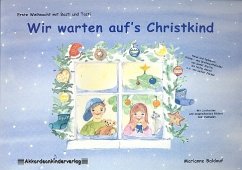 Cover Wir warten auf's Christkind für Akkordeon mit Texten und Bildern zum Ausmalen