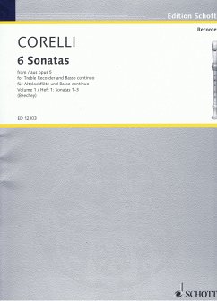 Cover 6 Sonaten aus op.5 Band 1 (Nr.1-3) für Altblockflöte und Bc