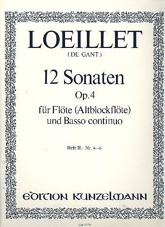 12 Sonaten op.4 Band 2 (Nr.4-6) für Flöte (Altblockflöte) und Bc 12 Sonaten op.4 Band 2 (Nr.4-6) für Flöte (Altblockflöte) und Bc