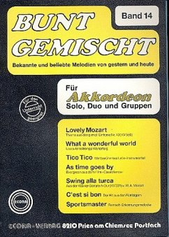 Cover Bunt gemischt Band 14 für Akkordeon Bekannte und beliebte Melodien von gestern und heute