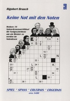 Cover Keine Not mit den Noten - Weitere 18 Noten-Kreuzwort-Rätsel für Fortgeschrittene