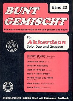 Cover Bunt gemischt 23 für Akkordeon bekannte und beliebte Melodien von gestern und heute