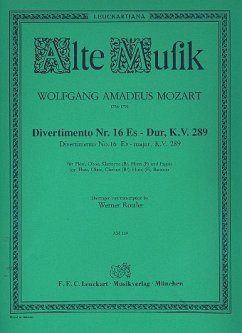 Divertimento Es-Dur Nr.16 KV289 für Flöte, Oboe, Klarinette, Horn und Fagott Stimmen