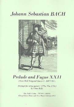 Cover Prelude and Fugue no.22 BWV867 for 2 violins, viola and 2 cellos score and parts