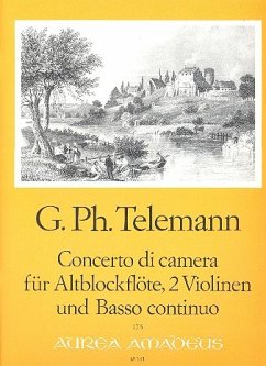 Cover Concerto di Camera für Altblockflöte, 2 Violinen und Bc Partitur und Stimmen