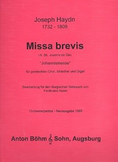 Cover Missa brevis B-Dur i. h. Sti. Joannis de Deo für gem Chor, Streicher und Orgel Partitur