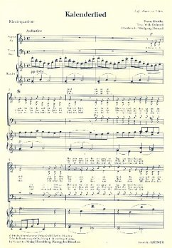 Cover Kalenderlied für gem Chor und Klavier Partitur