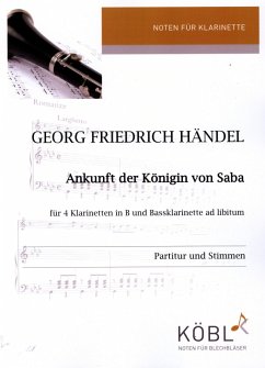 Cover Ankunft der Königin von Saba für 4 Klarinetten (Bassklarinette ad lib) Partitur und Stimmen
