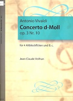 Cover Concerto d-Moll op.3,10 für 4 Altblockflöten und Bc