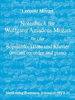 Notenbuch für Wolfgang Amadeus Mozart für Sopranblockflöte und Klavier