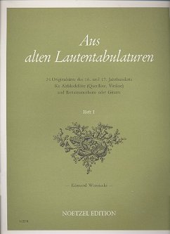 Cover Aus alten Lautentabulaturen Band 1 für Altblockflöte (Flöte, Violine) und Renaissancelaute (Gitarre)