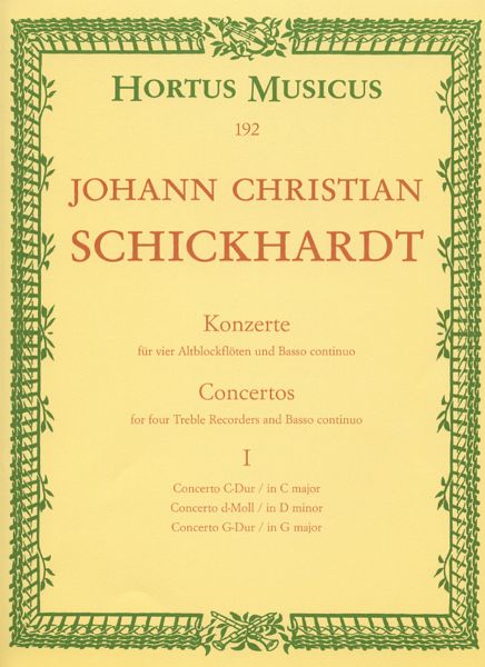 Konzerte Band 1 für 4 Altblockflöten und bc Konzerte Band 1 für 4 Altblockflöten und bc