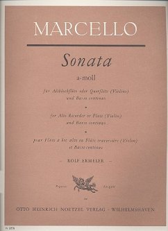 Cover Sonata a-Moll op.1,11 für Altblockflöte und Bc Partitur und 2 Stimmen
