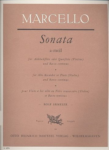 Sonata a-Moll op.1,11 für Altblockflöte und Bc Partitur und 2 Stimmen Sonata a-Moll op.1,11 für Altblockflöte und Bc Partitur und 2 Stimmen