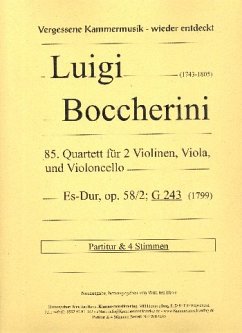 Cover Quartett Es-Dur Nr.85 op.58,2 G243 für 2 Violinen, Viola und Violoncello Partitur und Stimmen