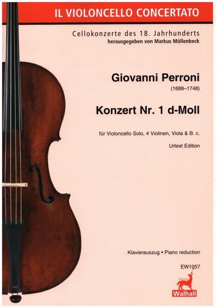 Konzert Nr.1 d-Moll für Violoncello, 4 Violinen, Viola und Bc Klavierauzug Konzert Nr.1 d-Moll für Violoncello, 4 Violinen, Viola und Bc Klavierauzug