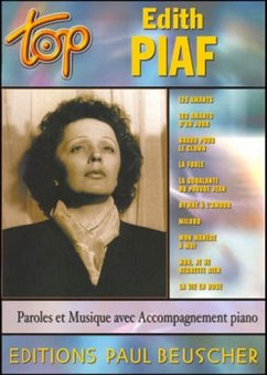 Cover Top Edith Piaf: paroles et musique avec accompagnement piano