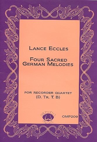 4 sacred German Melodies for 4 recorders (SATB) score and parts