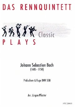 Cover Präludium und Fuge BWV558 für 2 Trompeten, Horn, Euphonium und Tuba Partitur und Stimmen