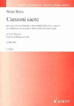 Cover Canzoni sacre für Frauenchor (Kinderchor) und Orgel Partitur (it)