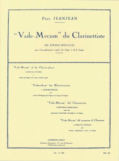 Cover Vademecum du clarinettiste 6 études spéciales pour l'assouplissement rapide des doigts et la la langue