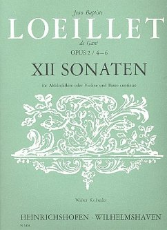 Cover 12 Sonaten op.2 Band 2 (Nr.4-6) für Altblockflöte und Bc