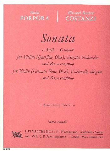Sonata c-Moll für Violine, obligates Violoncello und Bc Partitur und Stimmen