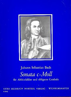 Cover Sonate c-Moll BWV1030 für Altblockflöte und obligates Cembalo Partitur und 2 Stimmen