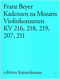 Cover Kadenzen zu Mozarts Violinkonzerten KV216, KV218, KV219, KV207, KV211 für Violine