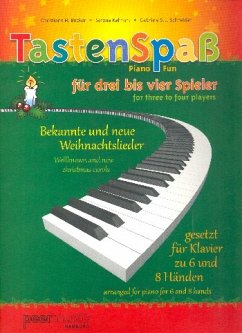Cover Tastenspaß Weihnachten für Klavier zu 6-8 Händen Partitur und Stimmen