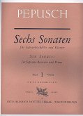 6 Sonaten Band 1 (Nr.1-3) für Sopranblockflöte und Klavier