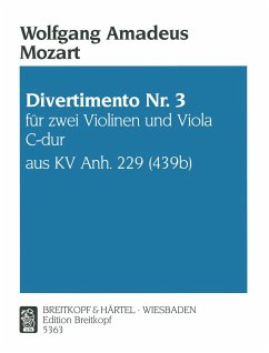 Cover Divertimento C-Dur Nr.3 KVanh.IV:229 für 2 Violinen und Viola, Stimmen