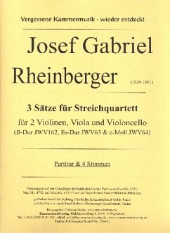 Cover 3 Sätze für Streichquartett für 2 Violinen, Viola und Violoncello Partitur und Stimmen