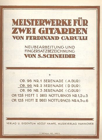 Serenade Nr.2 op.96 D-Dur für Gitarre Serenade Nr.2 op.96 D-Dur für Gitarre