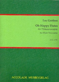 Cover Oh happy Flutes für Flötenensemble und Cembalo (Klavier) Partitur